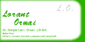 lorant ormai business card